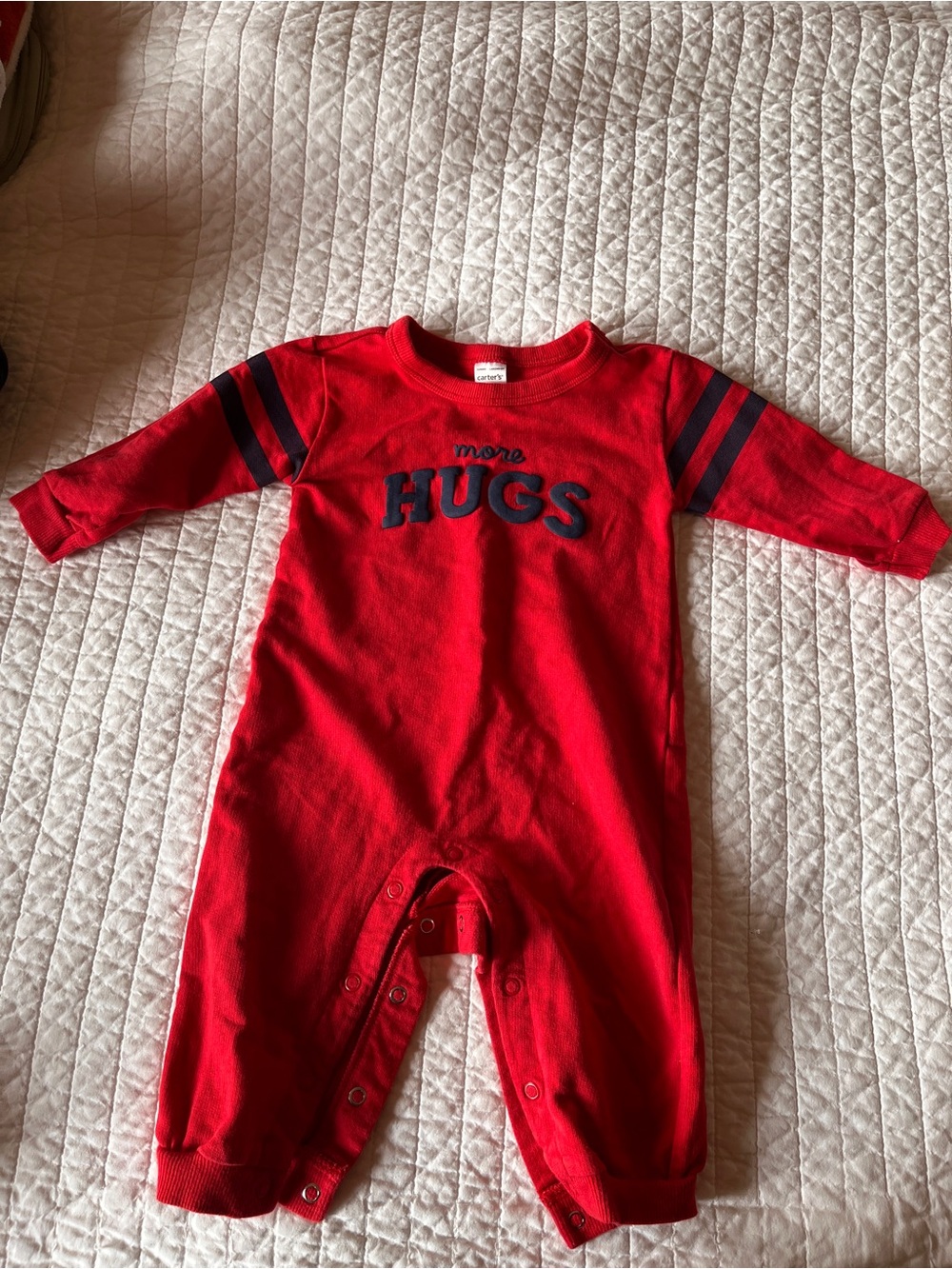 Carter’s Red 'More Hugs' Baby One-Piece Romper 9 months